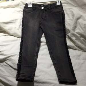 Cat & Jack 6 skinny grey tuxedo shimmer jean NWT